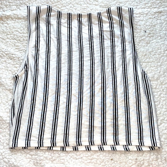 White and Black Striped Croptop - Picture 2 of 2